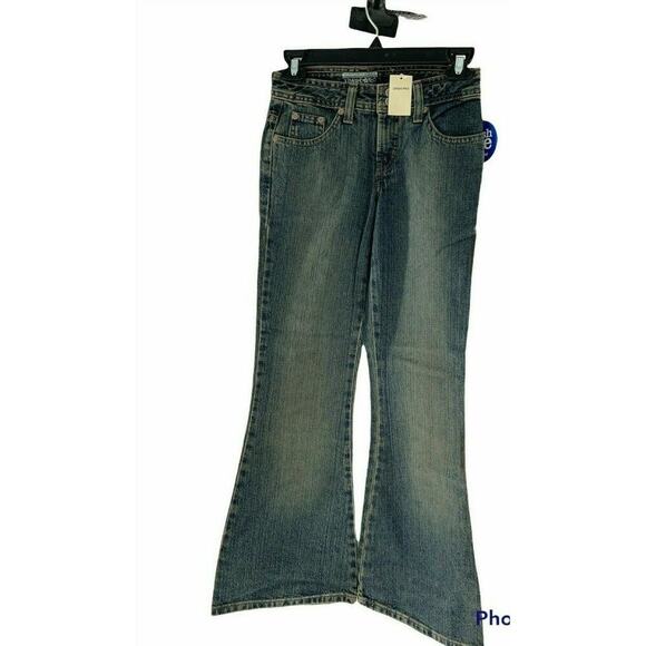 Limited Too Girls Dark Blue Denim Flared Regular Fit Bootcut Leg Jeans Size 10 - Picture 1 of 10
